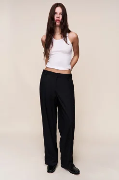 GUIZIO Leo Mid Rise Straight Pant- Pants