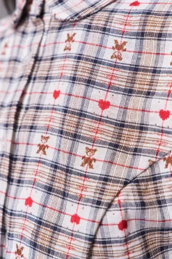 GUIZIO Liana Plaid Top- Short Sleeve Tops|Tops