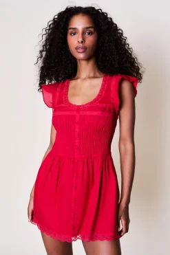 GUIZIO Lille Pintuck Dress- Mini Dresses|Dresses