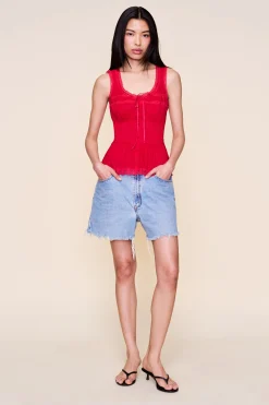 GUIZIO Lille Pintuck Top- Sleeveless Tops|Tops