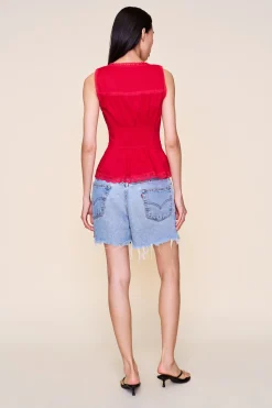 GUIZIO Lille Pintuck Top- Sleeveless Tops|Tops