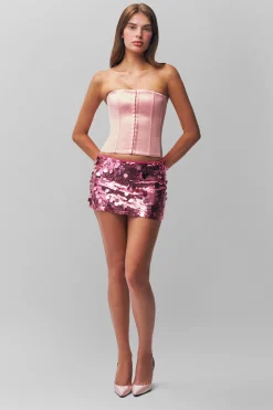 GUIZIO Low Rise Paillette Skirt- Mini Skirts|Skirts