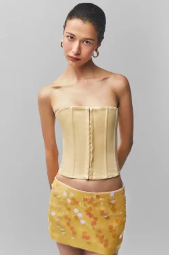 GUIZIO Low Rise Paillette Skirt- Mini Skirts|Skirts