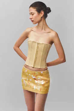 GUIZIO Low Rise Paillette Skirt- Mini Skirts|Skirts