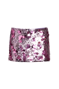 GUIZIO Low Rise Paillette Skirt- Mini Skirts|Skirts