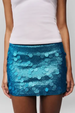 GUIZIO Low Rise Paillette Skirt- Mini Skirts|Skirts