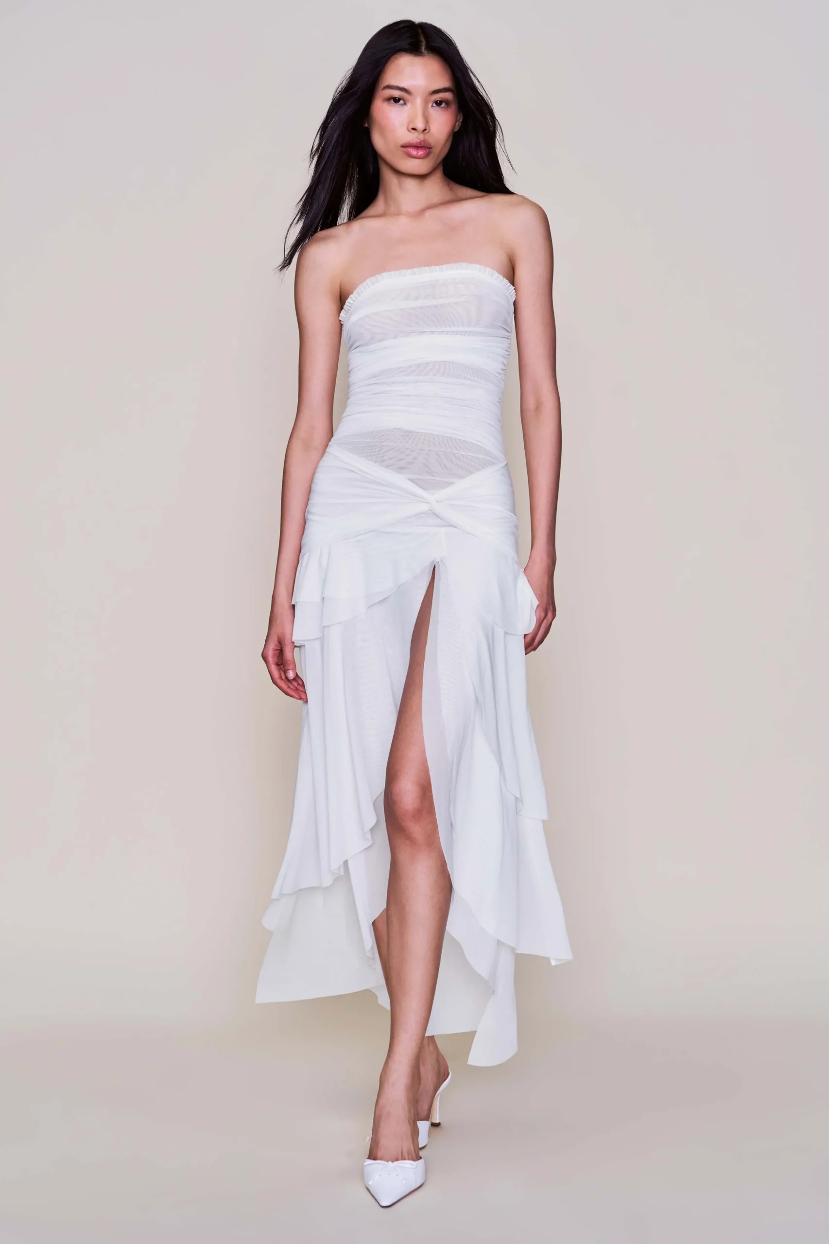 GUIZIO Lyla Twist Dress- Midi Dresses|Dresses
