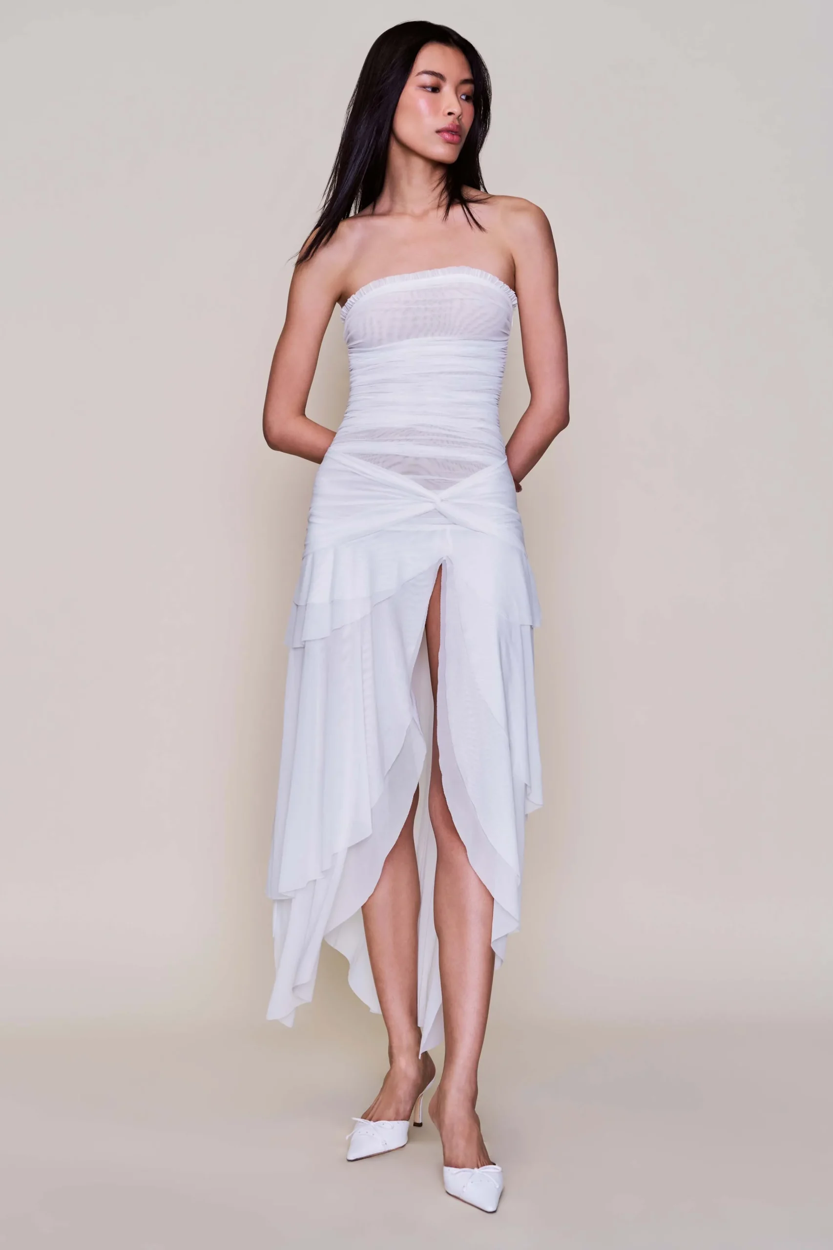 GUIZIO Lyla Twist Dress- Midi Dresses|Dresses