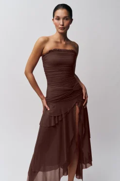 GUIZIO Lyla Twist Dress- Midi Dresses|Dresses