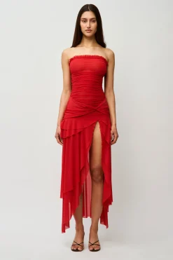 GUIZIO Lyla Twist Dress- Midi Dresses|Dresses