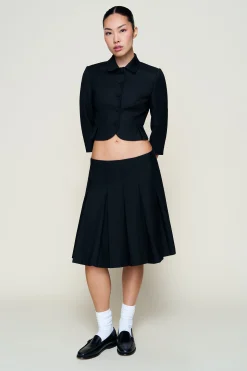 GUIZIO Maelie Low Rise Skirt- Midi Skirts|Skirts