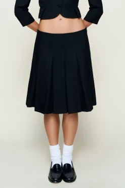GUIZIO Maelie Low Rise Skirt- Midi Skirts|Skirts