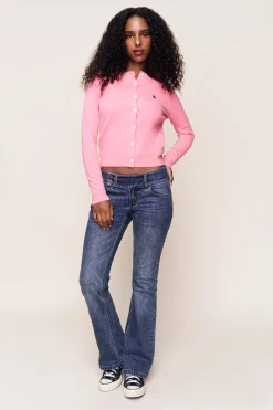 GUIZIO Malia Low Rise Belted Flare Denim- Pants