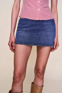 GUIZIO Micro Mini Denim Skirt- Mini Skirts|Skirts