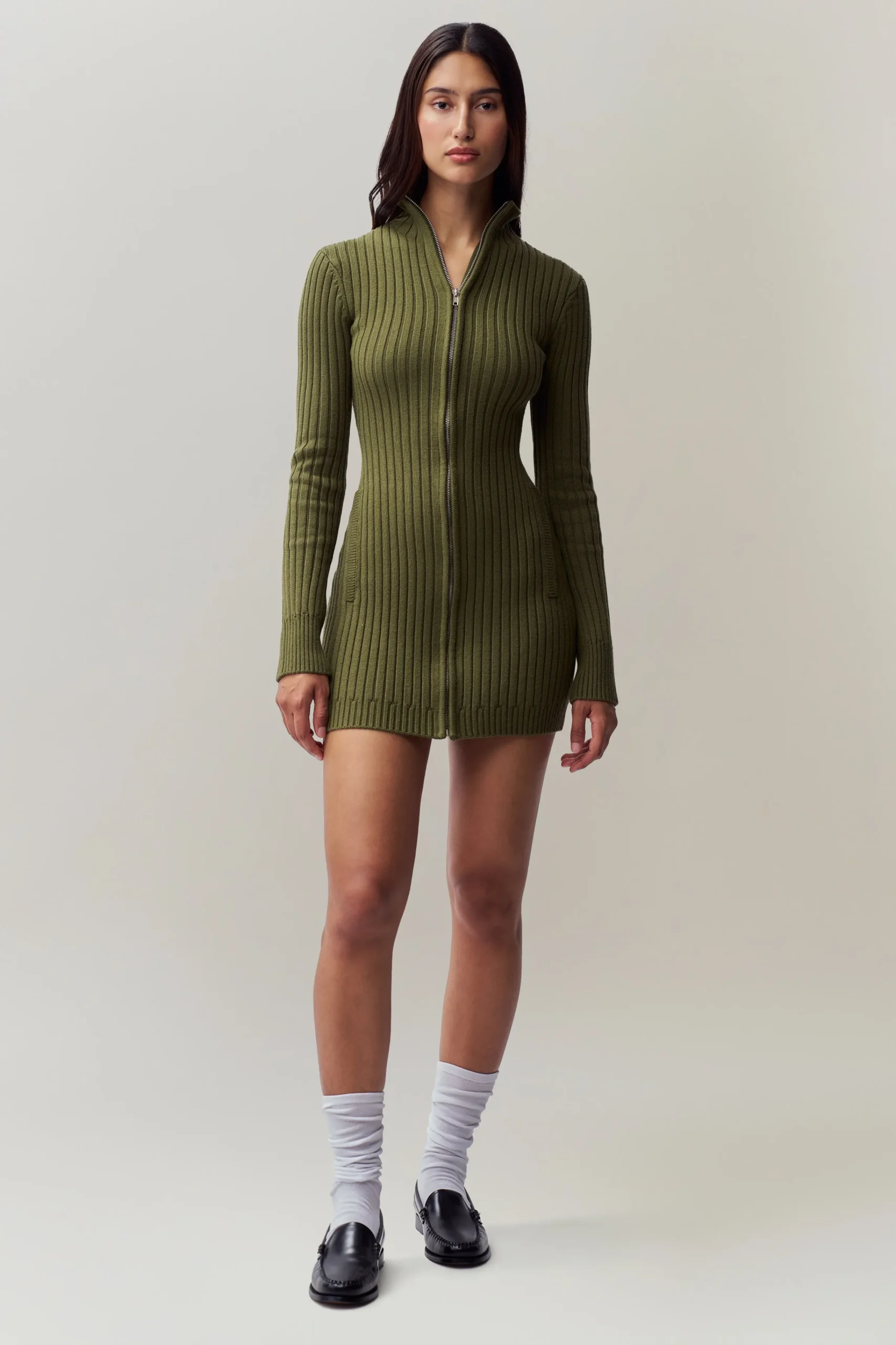 GUIZIO Nell Zip Up Dress- Mini Dresses