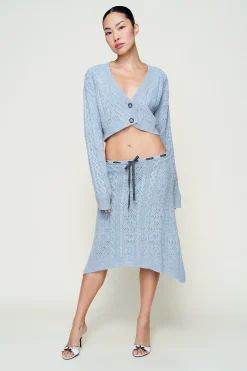 GUIZIO Noah Wool Cable Skirt- Midi Skirts|Skirts