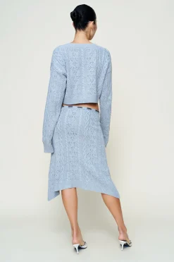 GUIZIO Noah Wool Cable Skirt- Midi Skirts|Skirts