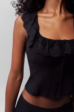 GUIZIO Paloma Lace Top- Sleeveless Tops|Tops