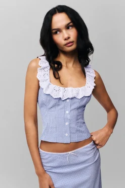 GUIZIO Paloma Lace Top- Sleeveless Tops|Tops