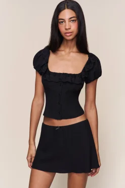 GUIZIO Paloma Short Sleeve Top- Short Sleeve Tops|Tops