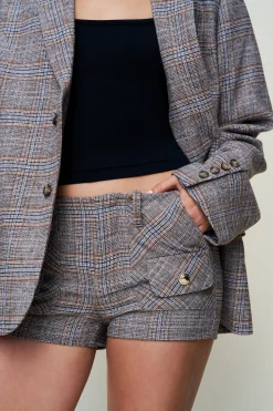 GUIZIO Penelope Patch Pocket Tartan Short- Shorts