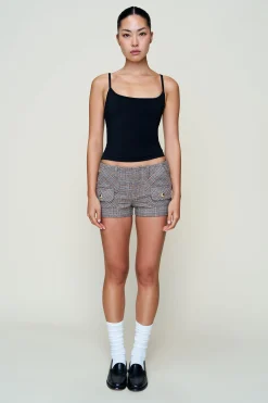 GUIZIO Penelope Patch Pocket Tartan Short- Shorts