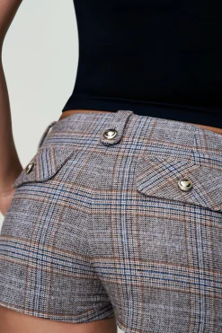 GUIZIO Penelope Patch Pocket Tartan Short- Shorts