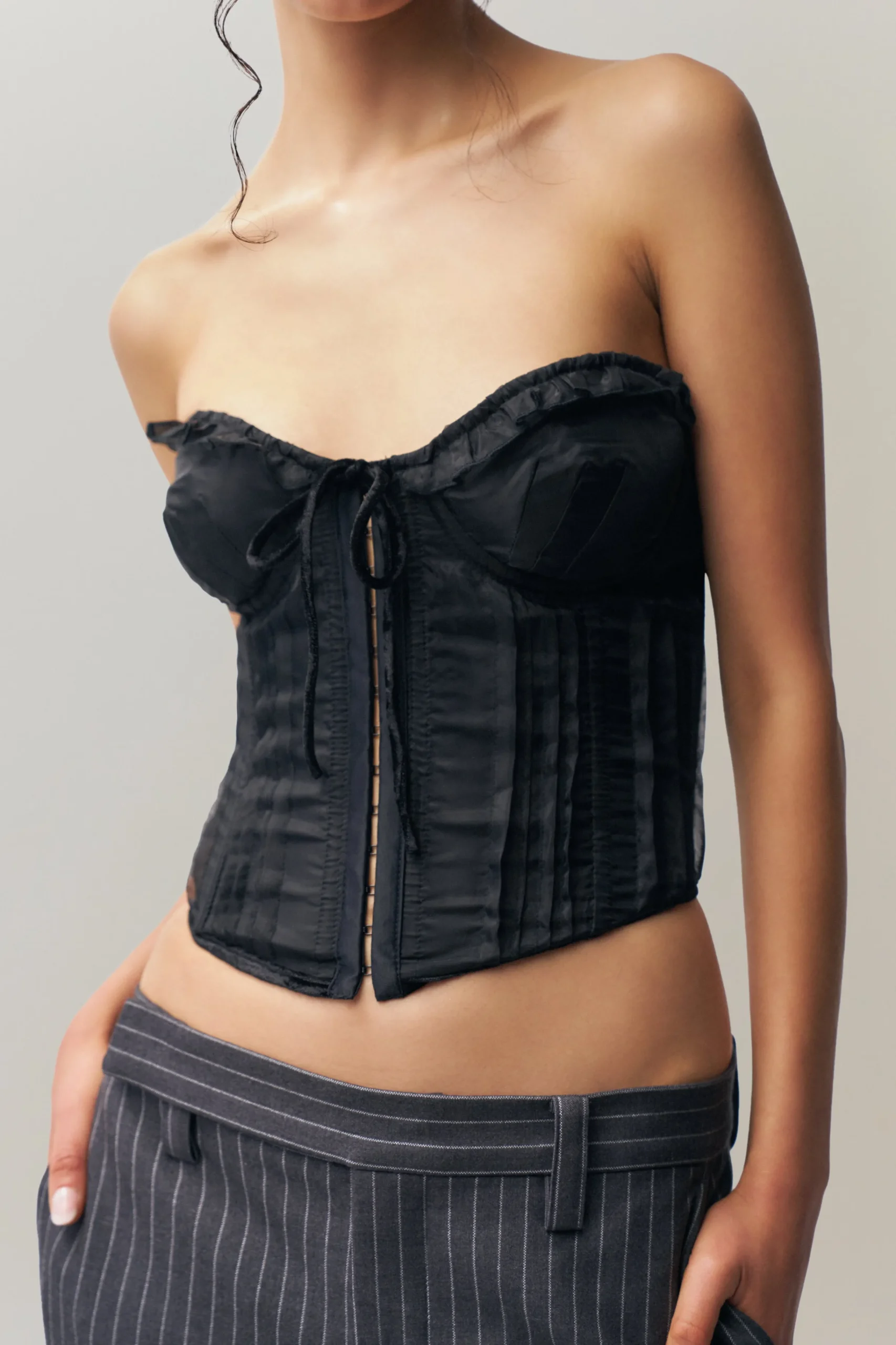 GUIZIO Pintuck Corset- Tops|Corsets