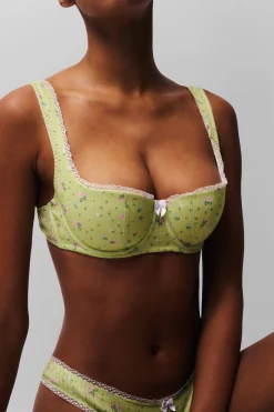 GUIZIO Pointelle Balconette Bra- Intimates
