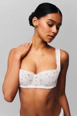 GUIZIO Pointelle Balconette Bra- Intimates