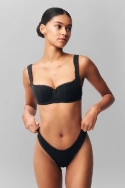 GUIZIO Pointelle Lace Thong- Intimates