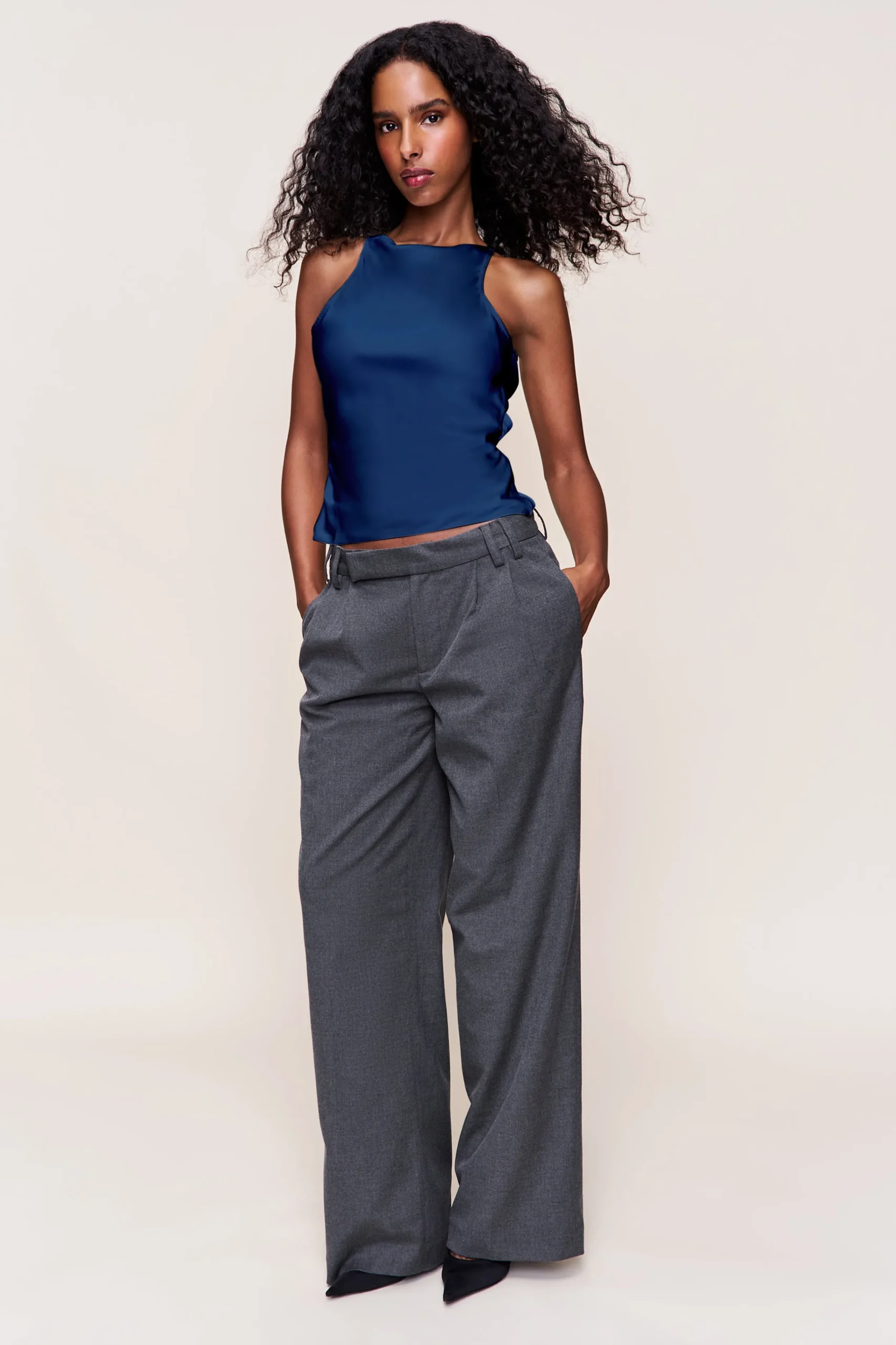 GUIZIO Regine Cowl Neck Top- Sleeveless Tops|Tops