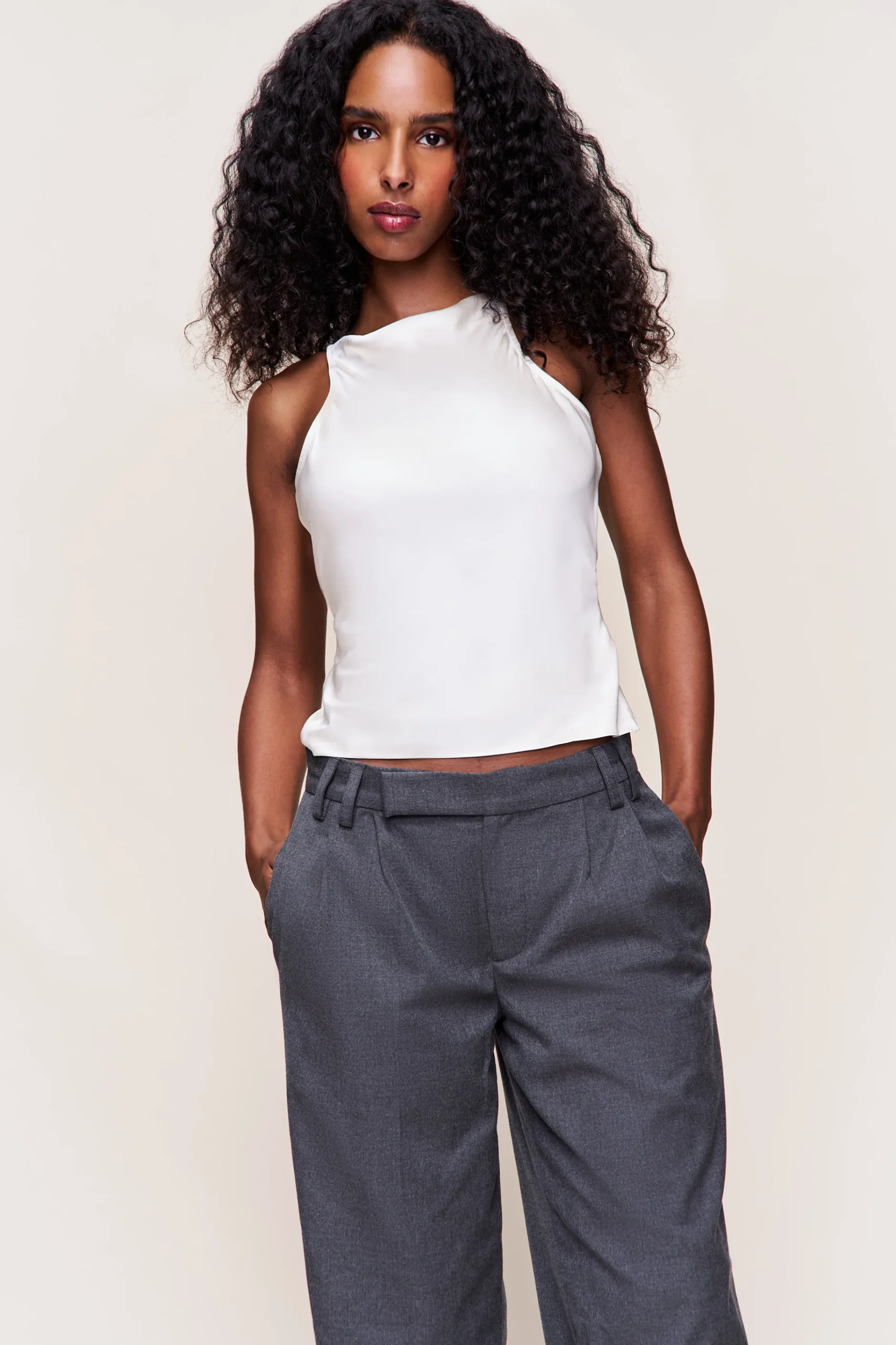 GUIZIO Regine Cowl Neck Top- Sleeveless Tops|Tops