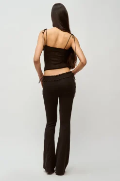 GUIZIO Ruched Chiffon Knit Tank- Sleeveless Tops|Knitwear