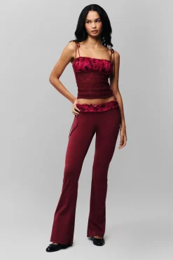GUIZIO Ruched Chiffon Knit Tank- Sleeveless Tops|Tops