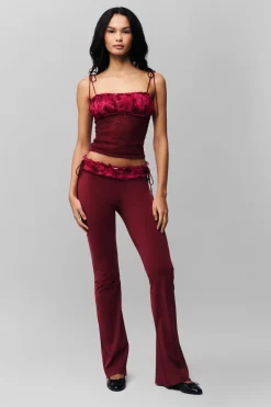 GUIZIO Ruched Chiffon Knit Tank- Sleeveless Tops|Tops