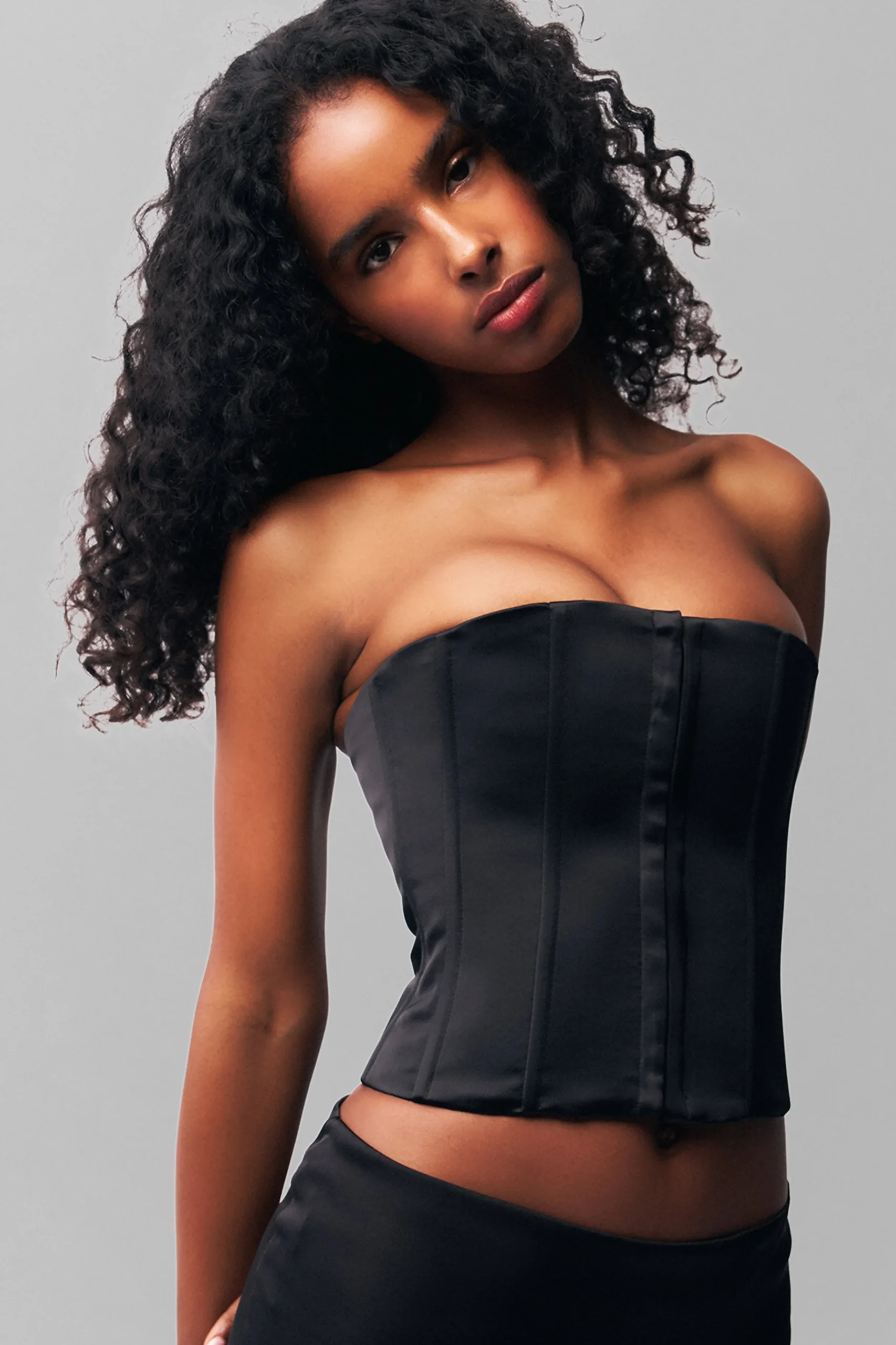 GUIZIO Satin Corset- Tops
