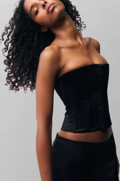GUIZIO Satin Corset- Tops