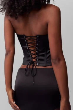 GUIZIO Satin Corset- Tops