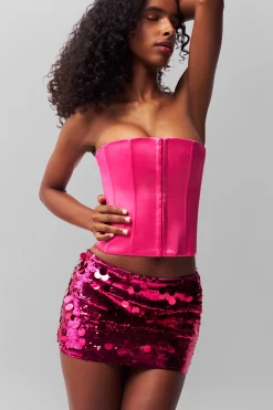 GUIZIO Satin Corset- Tops