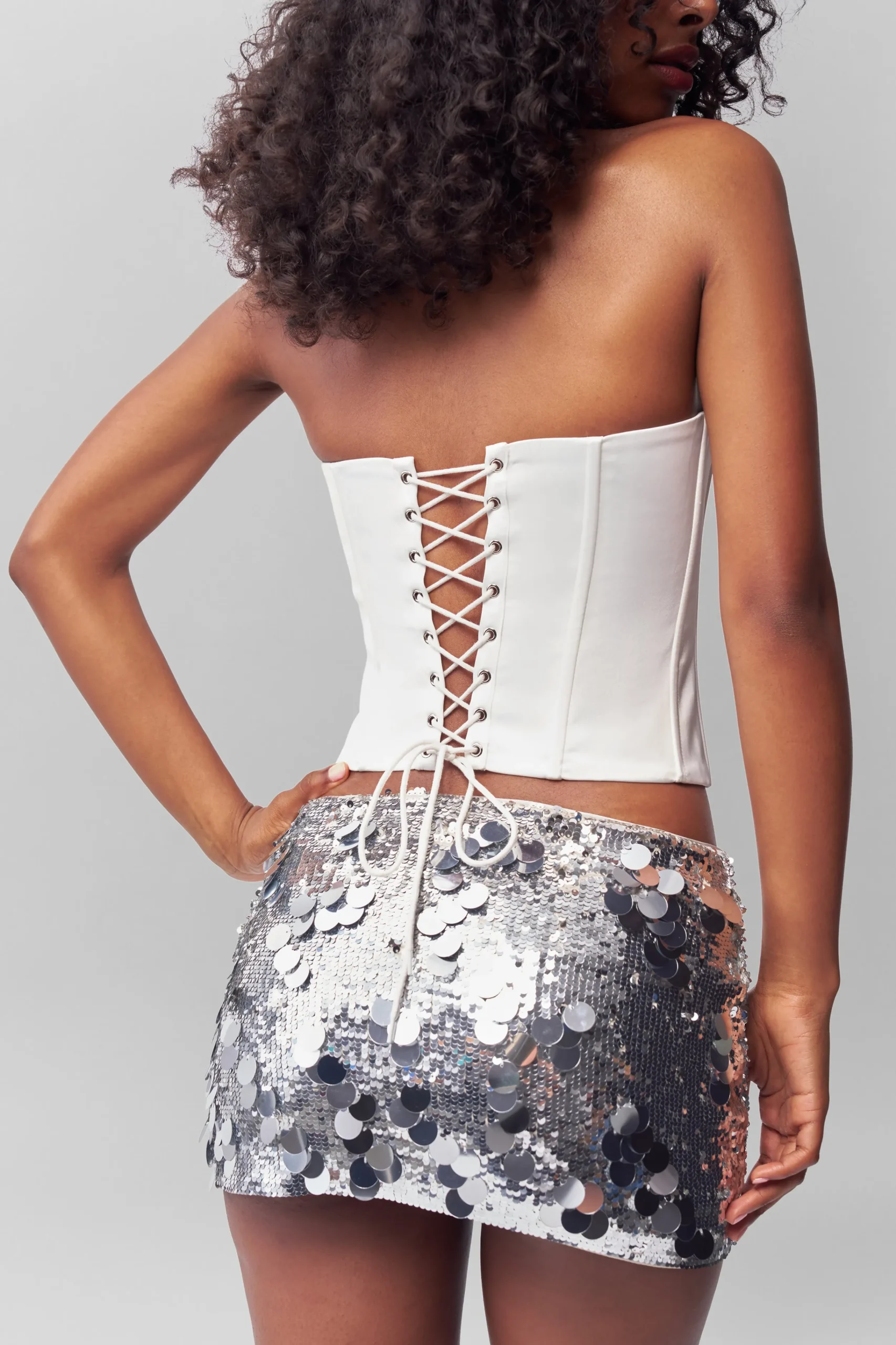 GUIZIO Satin Corset- Tops
