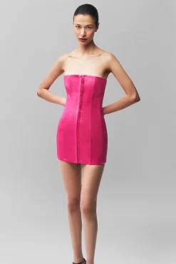 GUIZIO Satin Corset Dress- Mini Dresses|Dresses