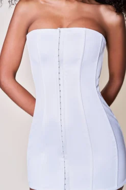 GUIZIO Satin Corset Dress- Mini Dresses|Dresses