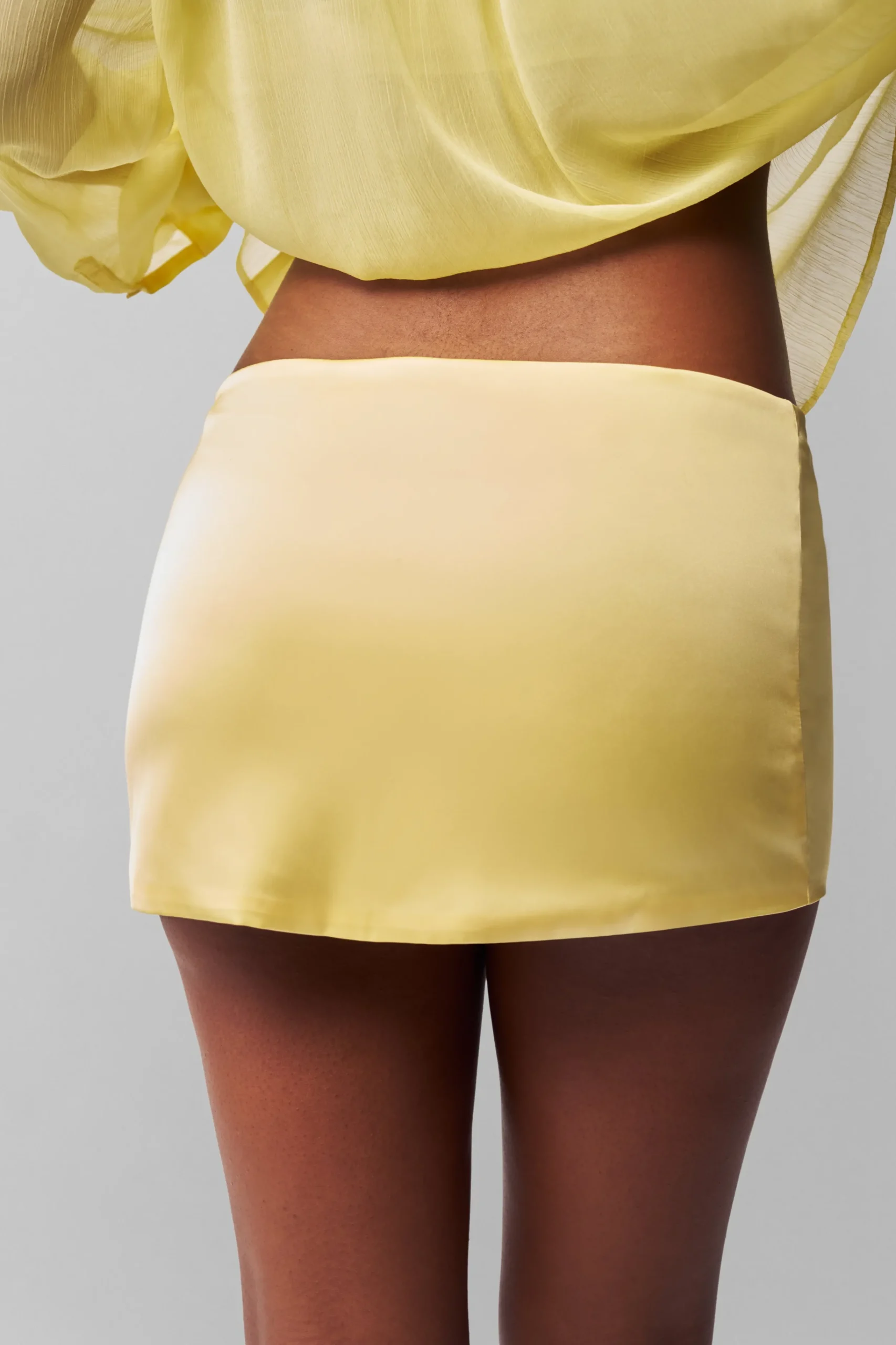 GUIZIO Satin Mini Skirt- Mini Skirts|Skirts