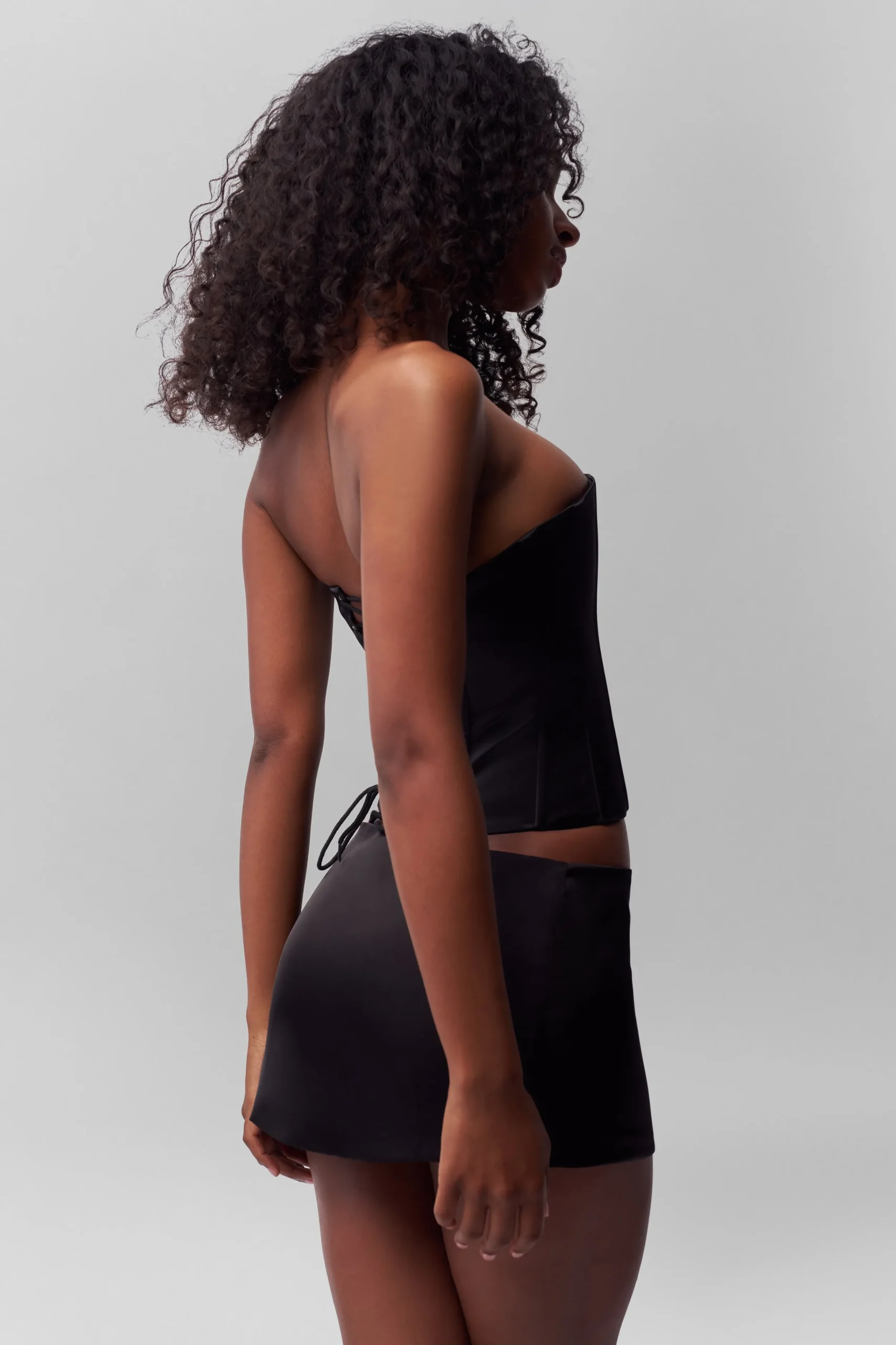 GUIZIO Satin Mini Skirt- Mini Skirts|Skirts