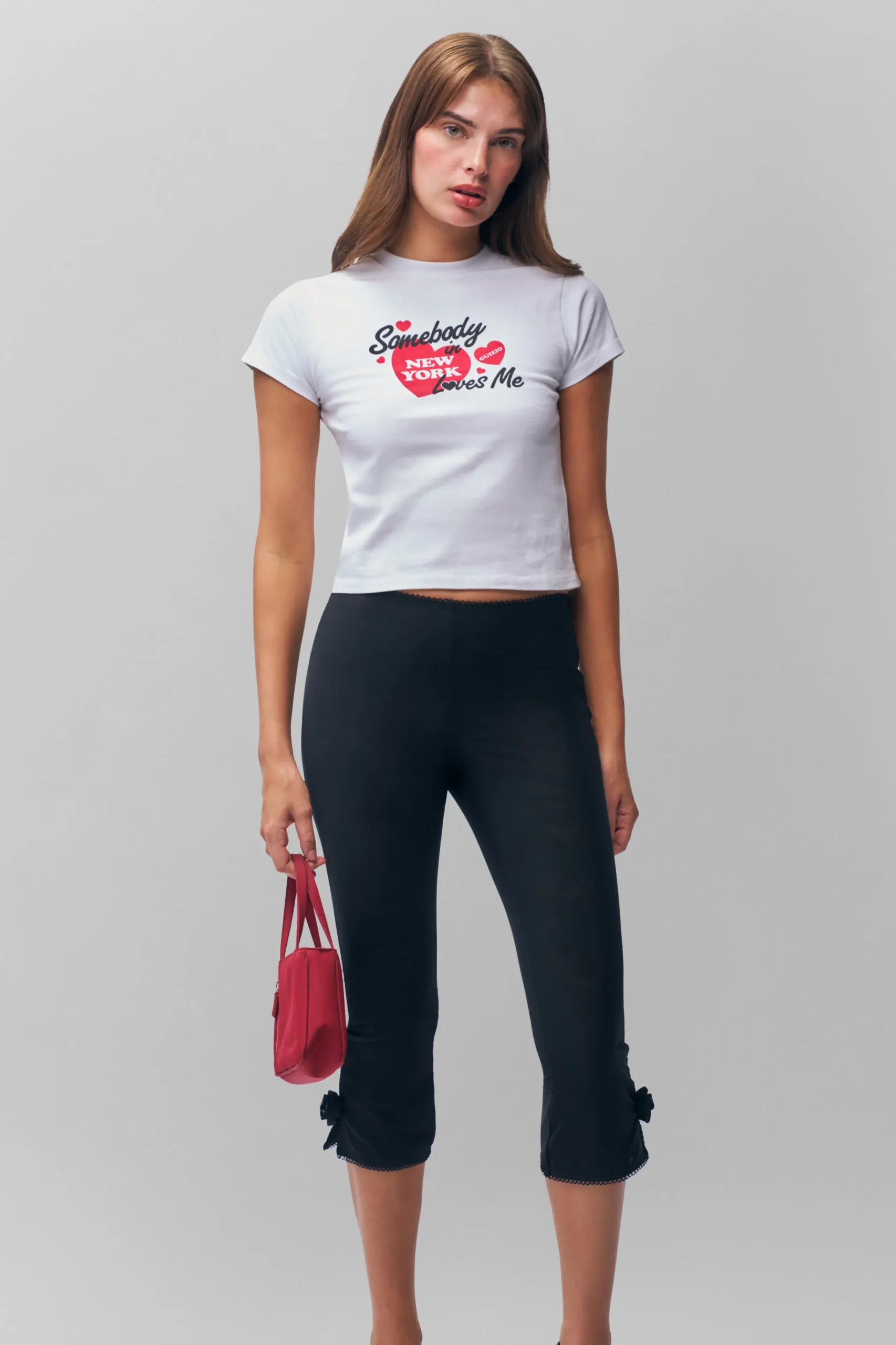 GUIZIO Shrunken Tee NY- Tees|Short Sleeve Tops