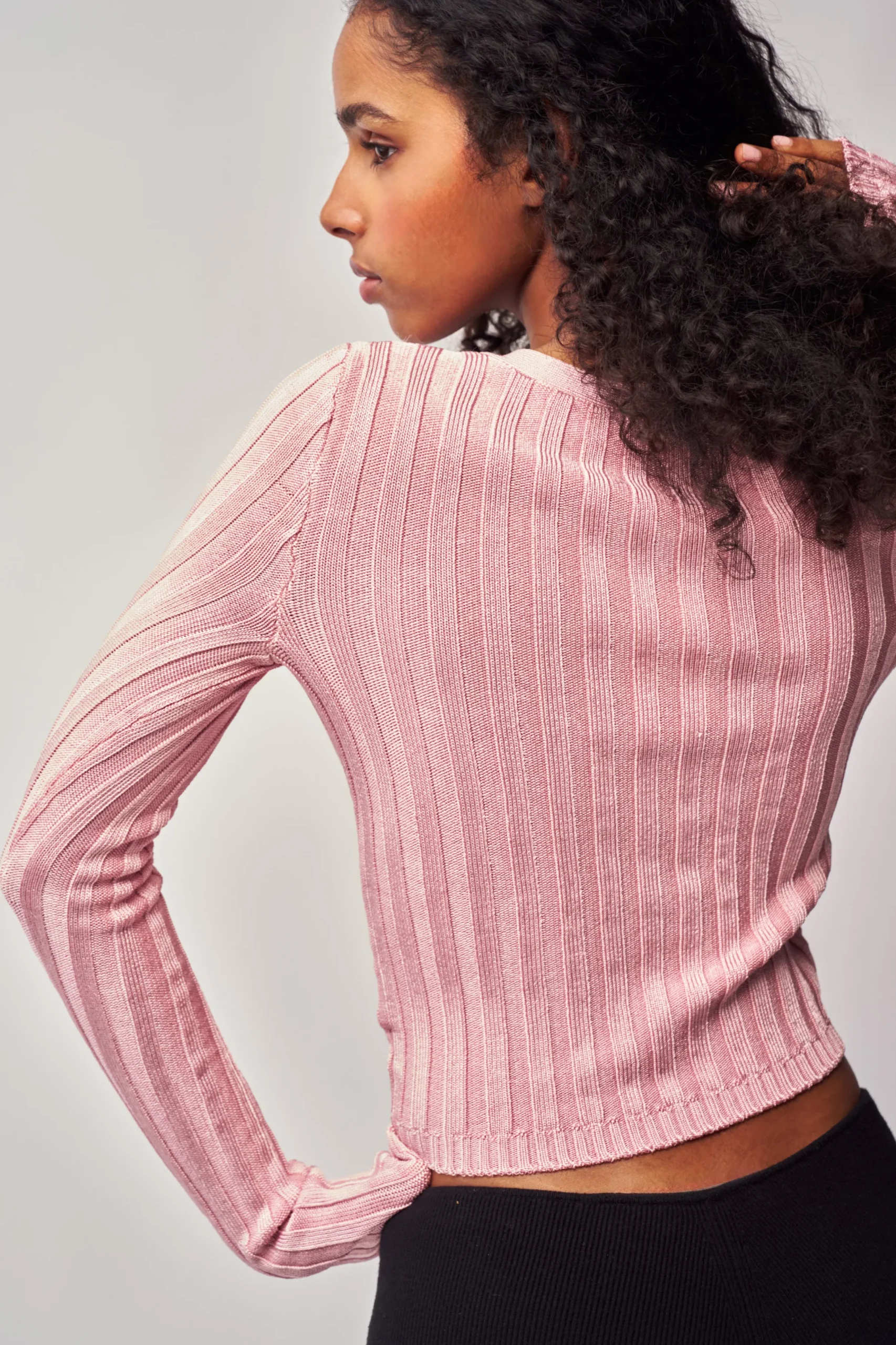 GUIZIO Slinky Rib Cardigan- Tops