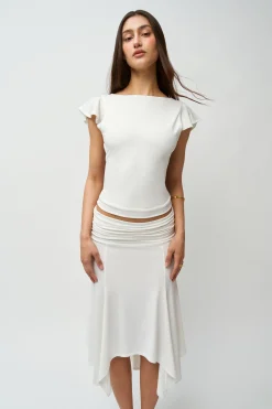 GUIZIO Soffiano Skirt- Midi Skirts|Skirts