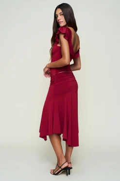 GUIZIO Soffiano Skirt- Midi Skirts|Skirts