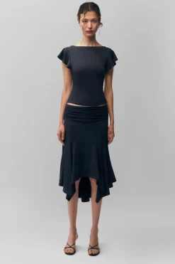 GUIZIO Soffiano Skirt- Midi Skirts|Skirts